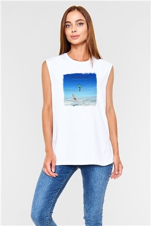 Dream Theater Baskılı Unisex Beyaz Kolsuz Tişört