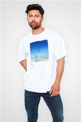Dream Theater Baskılı Unisex Beyaz Oversize Tişört