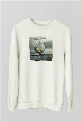 Dream Theater Baskılı Unisex Beyaz Sweatshirt