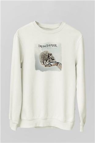 Dream Theater Baskılı Unisex Beyaz Sweatshirt