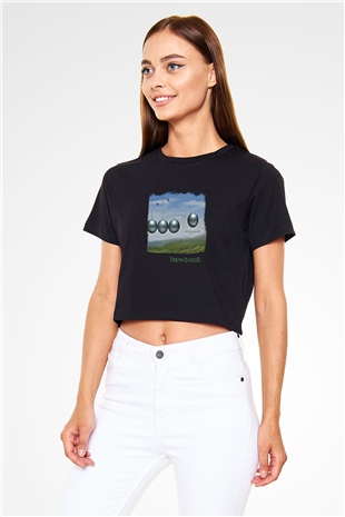 Dream Theater Baskılı Unisex Siyah Crop Top Tişört