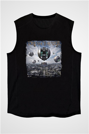 Dream Theater Baskılı Unisex Siyah Kolsuz Tişört