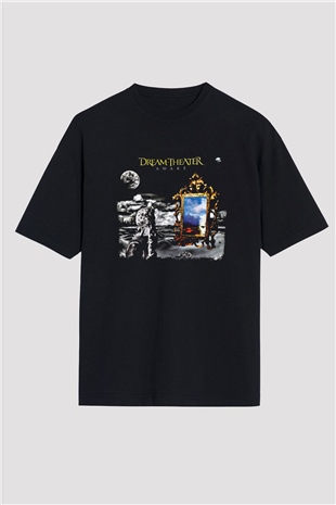 Dream Theater Baskılı Unisex Siyah Oversize Tişört