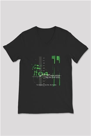 Dream Theater Baskılı Unisex Siyah V Yaka Tişört