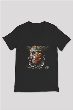 Dream Theater Baskılı Unisex Siyah V Yaka Tişört
