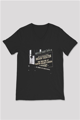 Dream Theater Baskılı Unisex Siyah V Yaka Tişört