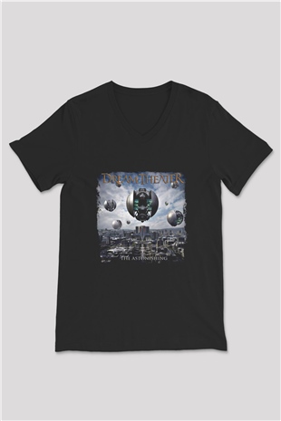 Dream Theater Baskılı Unisex Siyah V Yaka Tişört