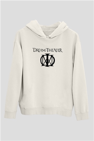 Dream Theater Beyaz Unisex Kapşonlu Sweatshirt