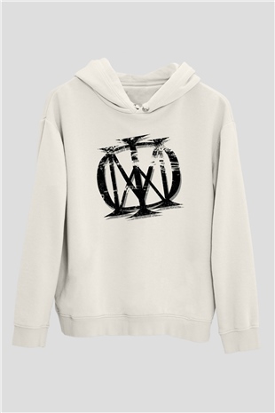 Dream Theater Beyaz Unisex Kapşonlu Sweatshirt