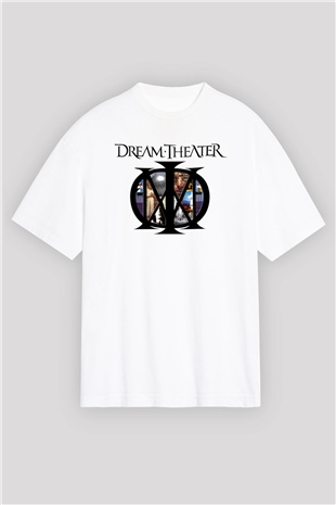 Dream Theater Beyaz Unisex Oversize Tişört T-Shirt