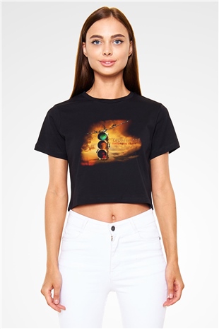 Dream Theater Siyah Crop Top Tişört