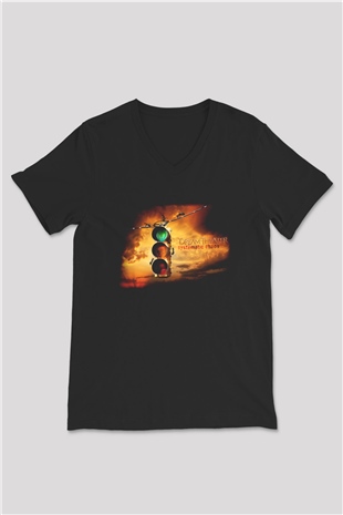 Dream Theater Siyah Unisex V Yaka Tişört T-Shirt