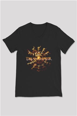 Dream Theater Siyah Unisex V Yaka Tişört