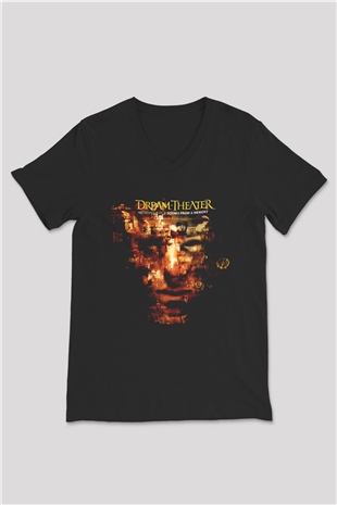 Dream Theater Siyah Unisex V Yaka Tişört T-Shirt