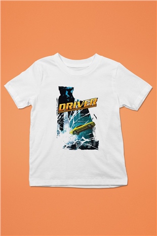 Driver Beyaz Unisex Çocuk Tişört
