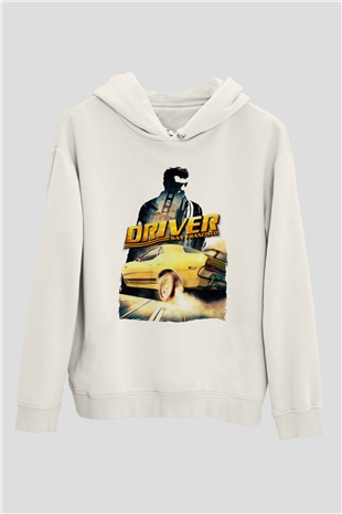 Driver Beyaz Unisex Hoodie