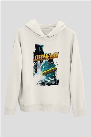 Driver Beyaz Unisex Hoodie