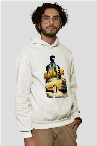 Driver Beyaz Unisex Hoodie