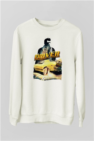 Driver Beyaz Unisex Sweatshirt