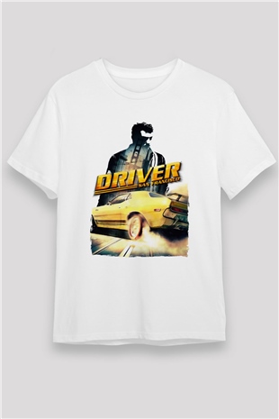 Driver Beyaz Unisex Tişört T-Shirt