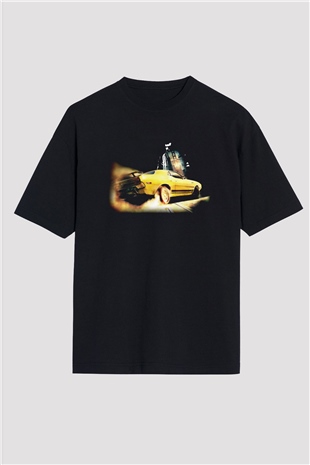 Driver Siyah Unisex Oversize Tişört T-Shirt