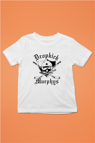 Dropkick Murphys Baskılı Beyaz Unisex Çocuk Tişört