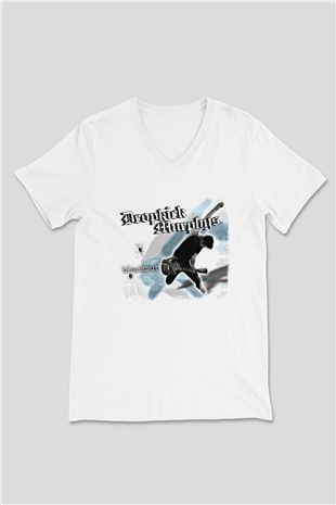 Dropkick Murphys Baskılı Unisex Beyaz V Yaka Tişört