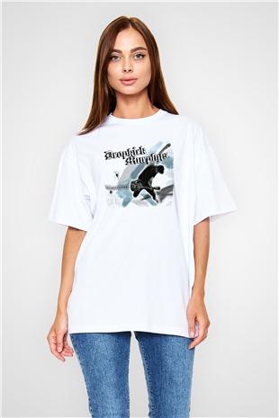 Dropkick Murphys Baskılı Unisex Beyaz Oversize Tişört