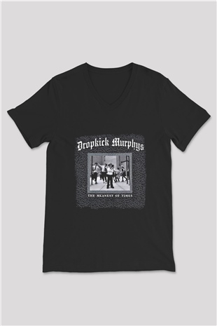 Dropkick Murphys Baskılı Unisex Siyah V Yaka Tişört