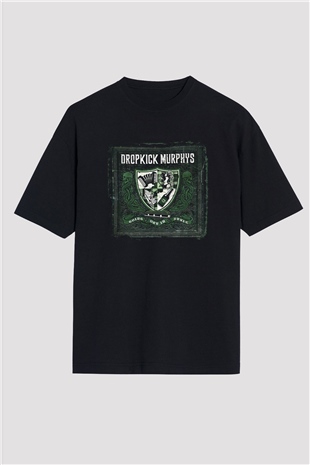Dropkick Murphys Baskılı Unisex Siyah Oversize Tişört
