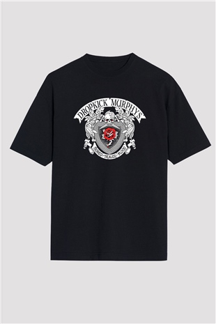 Dropkick Murphys Baskılı Unisex Siyah Oversize Tişört