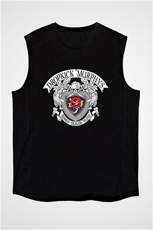 Dropkick Murphys Baskılı Unisex Siyah Kolsuz Tişört