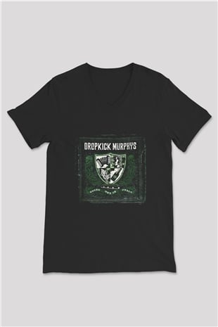 Dropkick Murphys Baskılı Unisex Siyah V Yaka Tişört