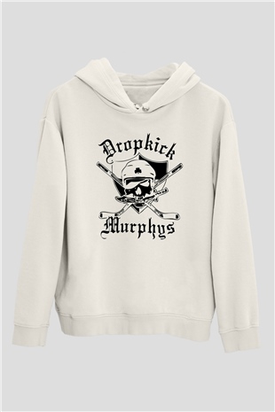 Dropkick Murphys Beyaz Unisex Kapşonlu Sweatshirt