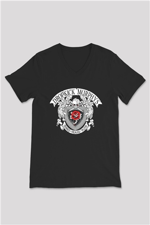 Dropkick Murphys Siyah Unisex V Yaka Tişört T-Shirt