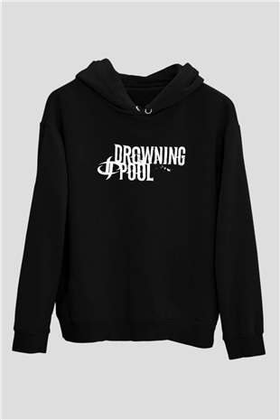 Drowning Pool Baskılı Unisex Siyah Kapüşonlu Sweatshirt