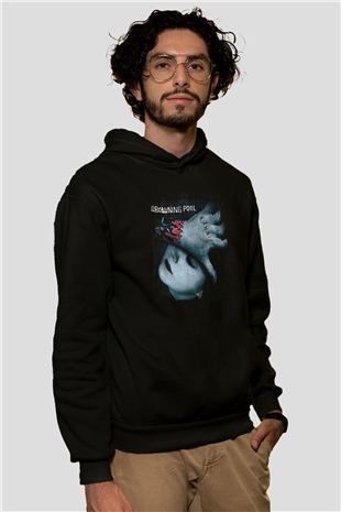 Drowning Pool Baskılı Unisex Siyah Kapüşonlu Sweatshirt