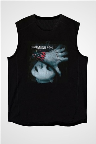 Drowning Pool Baskılı Unisex Siyah Kolsuz Tişört - Tshirt