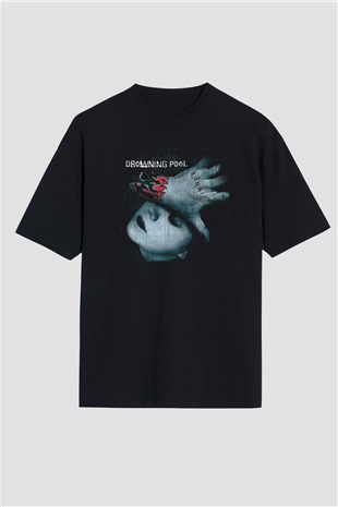 Drowning Pool Baskılı Unisex Siyah Oversize Tişört - Tshirt