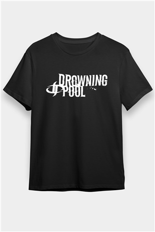 Drowning Pool Baskılı Unisex Siyah Tişört - Tshirt