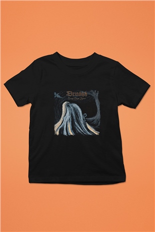 Drudkh Baskılı Unisex Siyah Çocuk Tişört