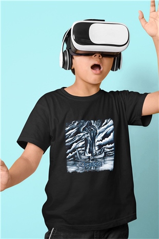 Drudkh Baskılı Unisex Siyah Çocuk Tişört