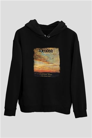 Drudkh Baskılı Unisex Siyah Hoodie