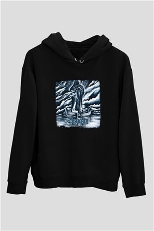 Drudkh Baskılı Unisex Siyah Hoodie