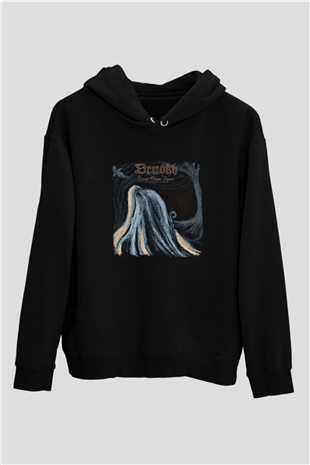 Drudkh Baskılı Unisex Siyah Hoodie