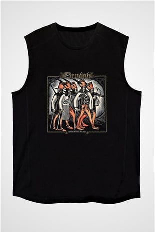 Drudkh Baskılı Unisex Siyah Kolsuz Tişört