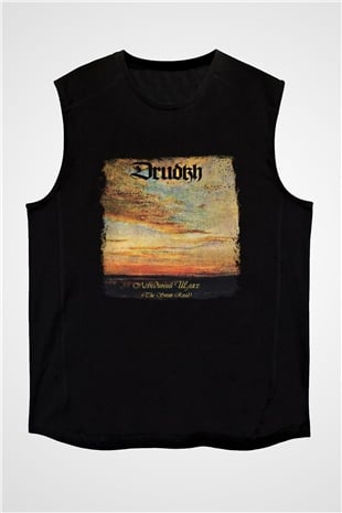 Drudkh Baskılı Unisex Siyah Kolsuz Tişört
