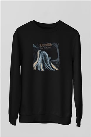 Drudkh Baskılı Unisex Siyah Sweatshirt