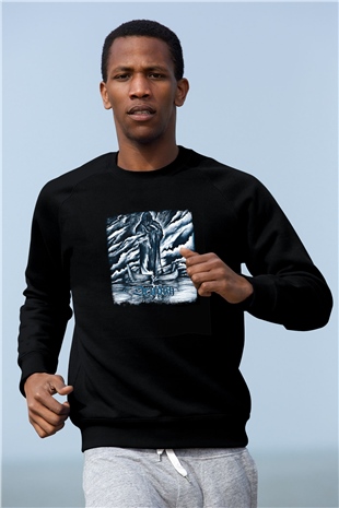 Drudkh Baskılı Unisex Siyah Sweatshirt