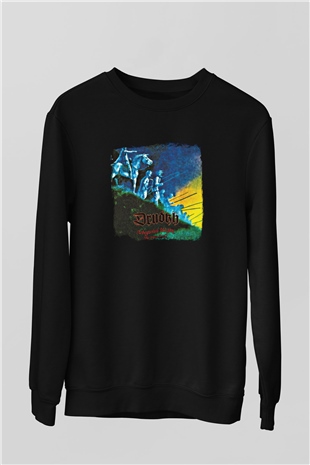 Drudkh Baskılı Unisex Siyah Sweatshirt